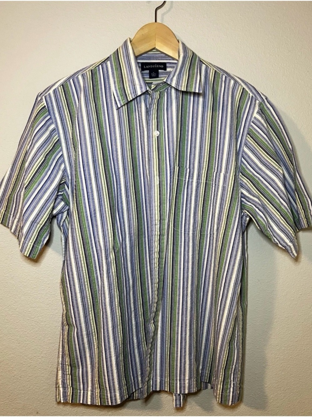 Lands' End Traditional Fit Men's M (15-151/2) Casual Button Shirt